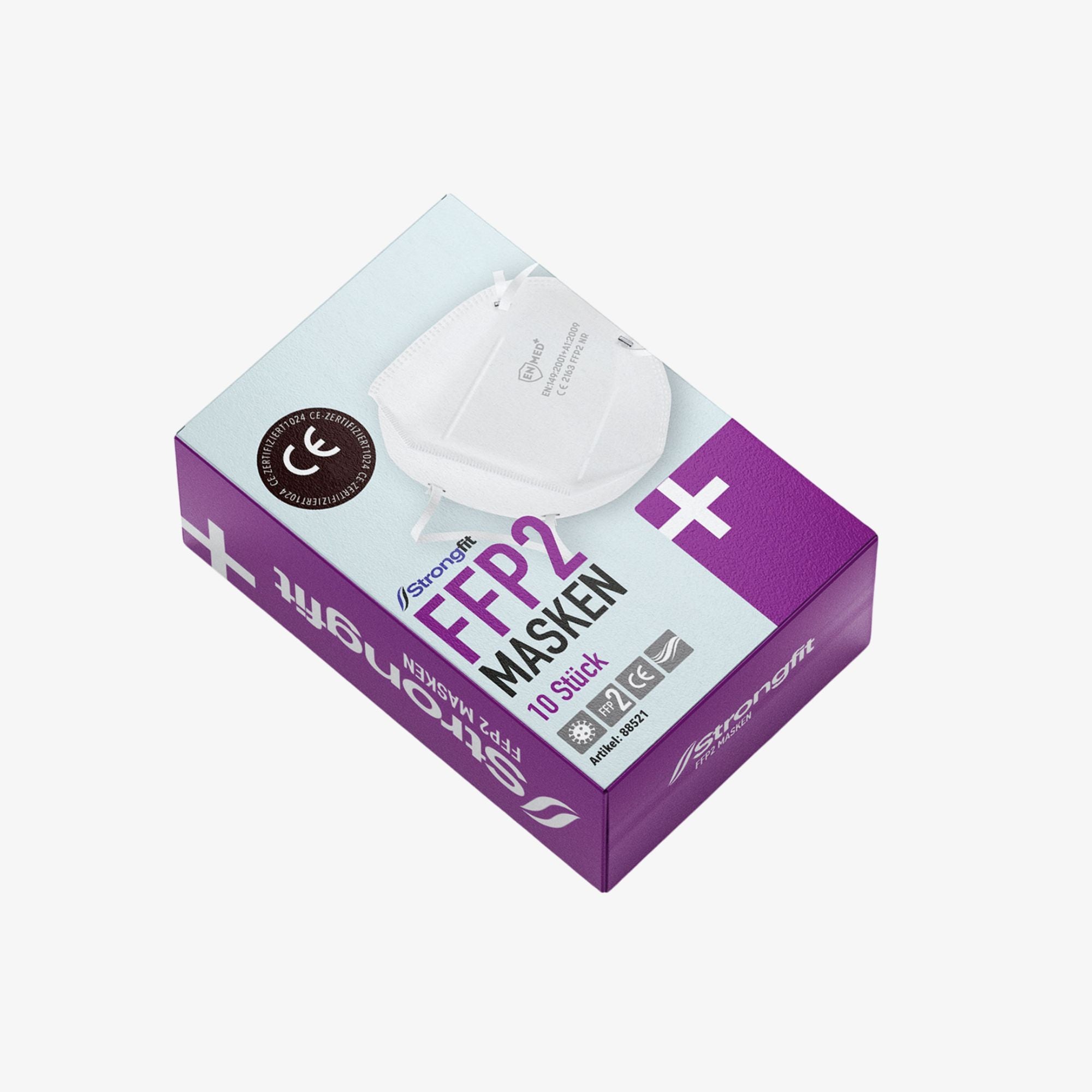 Strongfit Feinstaubmaske FFP2 NR ohne Ventil & einzeln verpackt