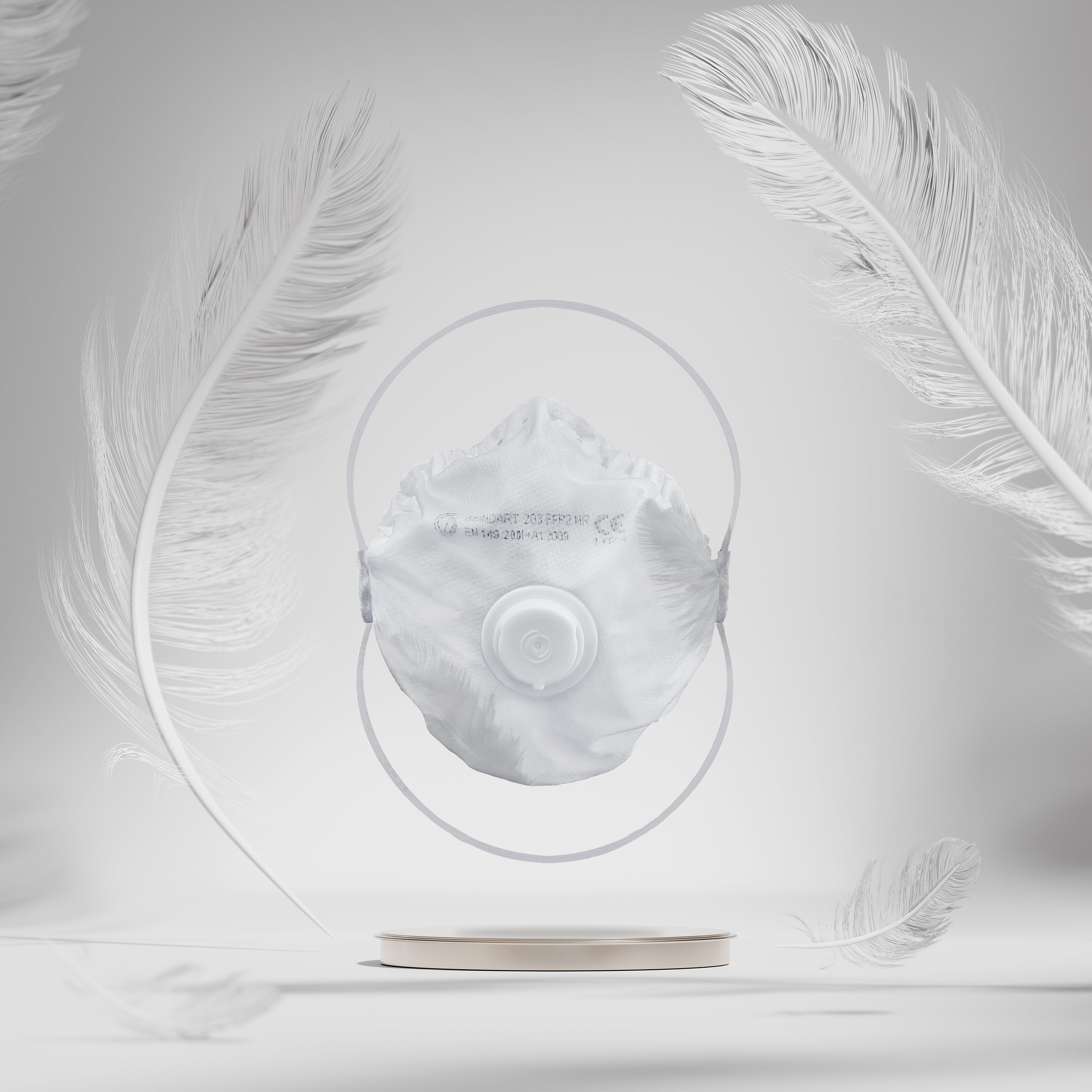 Federleicht FFP2V Maske mit Ventil / netto 1,69€ Stück - 50 Stück je Box / einzeln verpackt