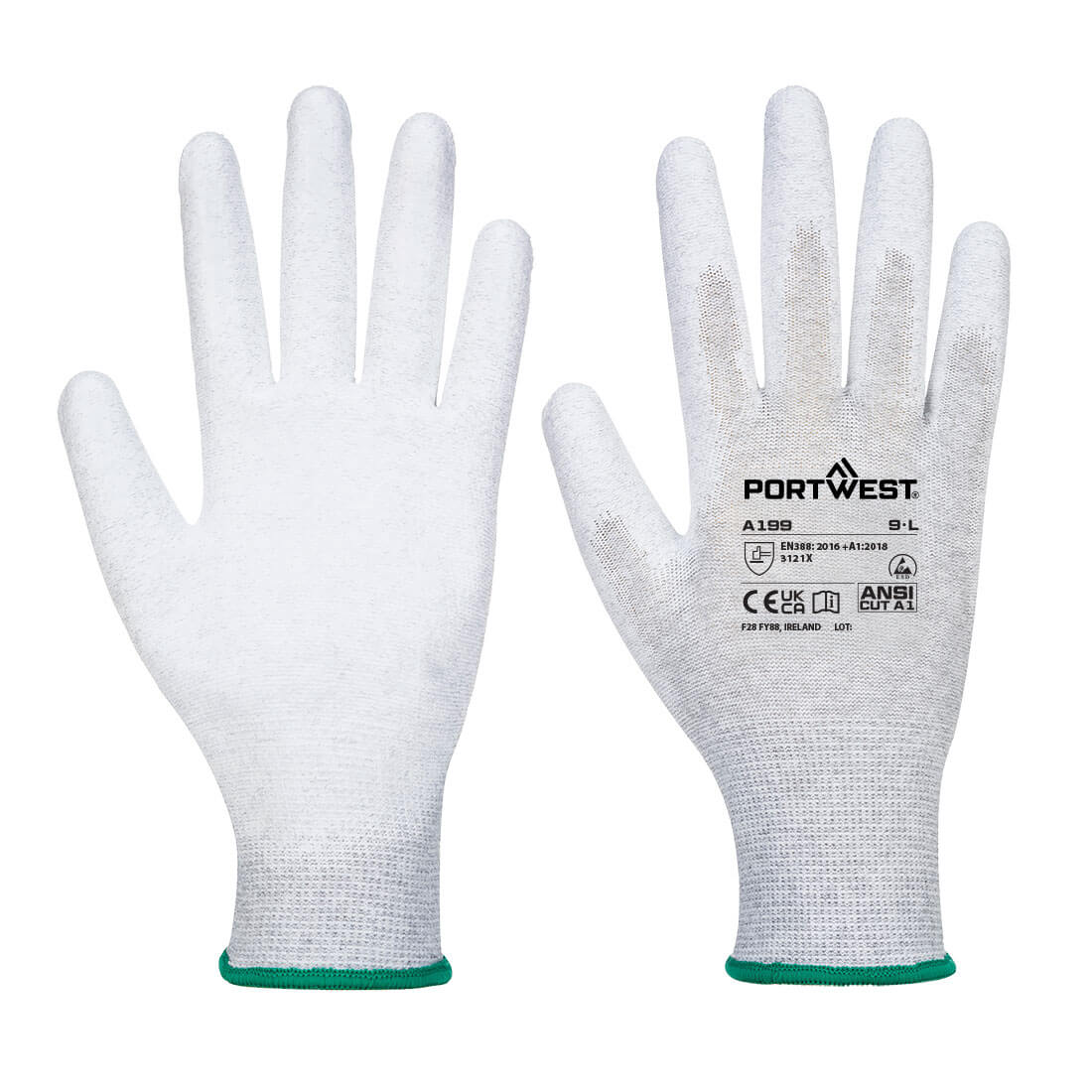 Antistatischer PU-Handflächen Handschuh A199