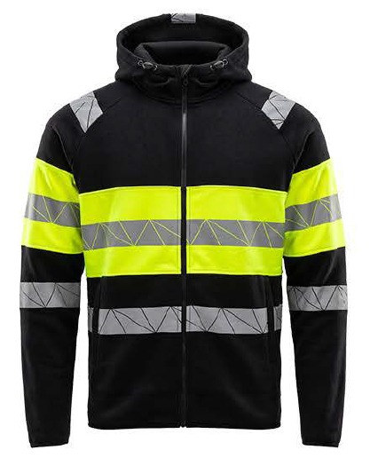 Reflex One Warnschutz Kapuzensweatjacke mit Warnschutzklasse 1